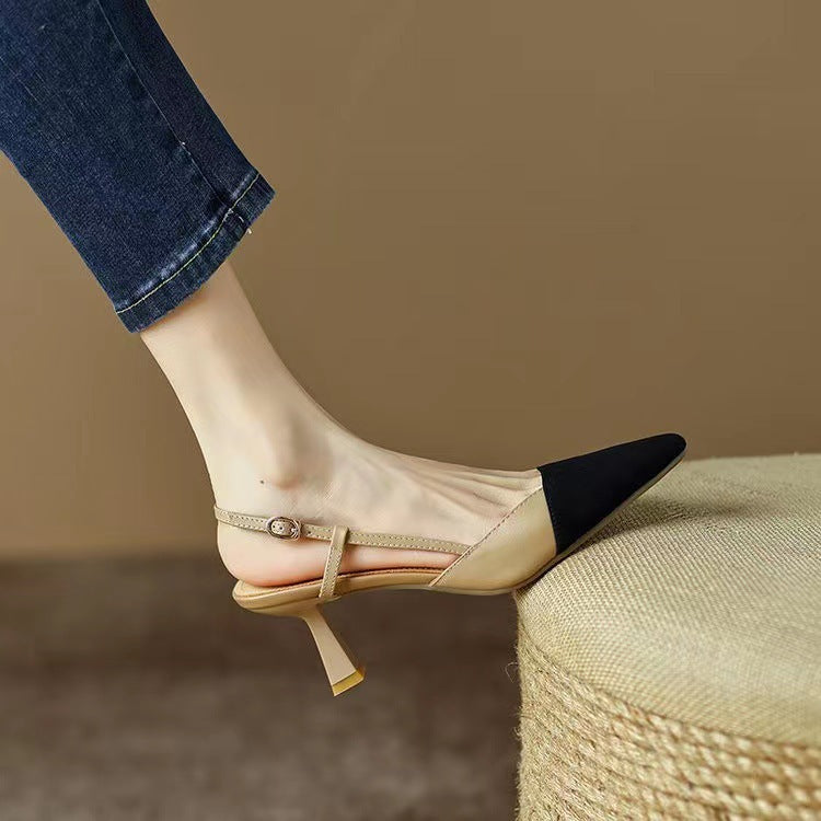 High Heels Summer 2025 New Arrival Fashion Buckle Pointed Heel Sandals Women Comfort Simplicity Stilettos Sandalias De Mujer - Belvar