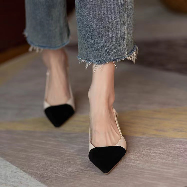 High Heels Summer 2025 New Arrival Fashion Buckle Pointed Heel Sandals Women Comfort Simplicity Stilettos Sandalias De Mujer - Belvar