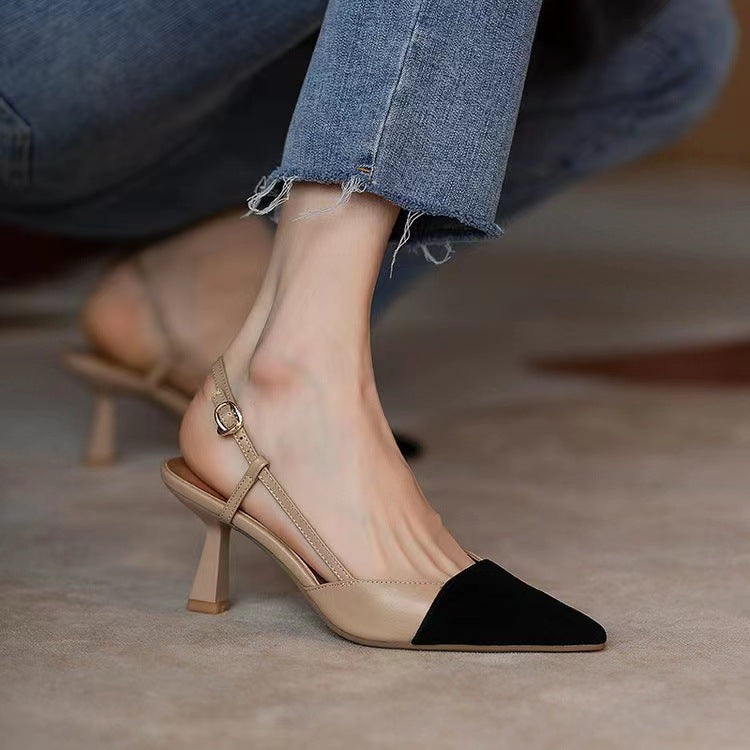 High Heels Summer 2025 New Arrival Fashion Buckle Pointed Heel Sandals Women Comfort Simplicity Stilettos Sandalias De Mujer - Belvar