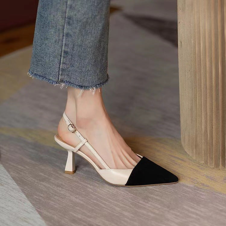 High Heels Summer 2025 New Arrival Fashion Buckle Pointed Heel Sandals Women Comfort Simplicity Stilettos Sandalias De Mujer - Belvar