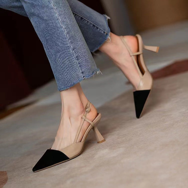 High Heels Summer 2025 New Arrival Fashion Buckle Pointed Heel Sandals Women Comfort Simplicity Stilettos Sandalias De Mujer - Belvar