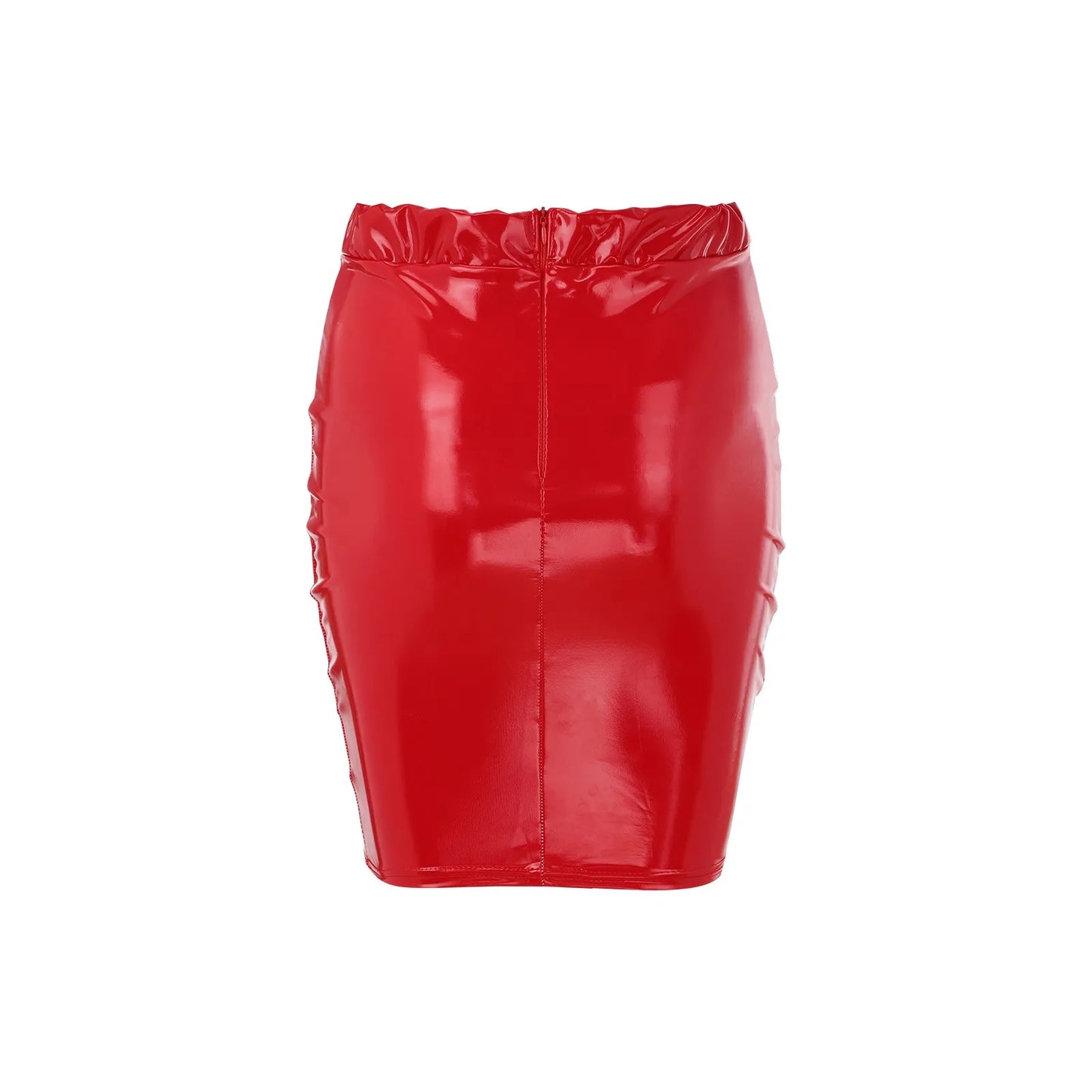 Red Bodycon Pu Mini Skirt Women Faux Leather Package Hip High Waist Skirt Korean Office Lady Pencil Skirts Clubwear Faldas Mujer