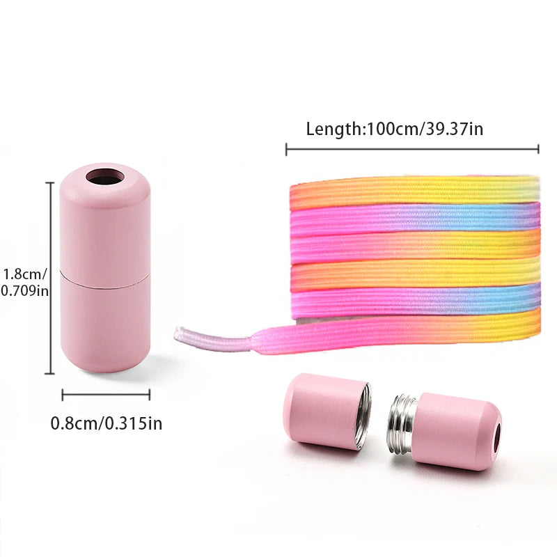 1Pair/2Pairs/4Pairs No Tie Shoe Laces Colorful Buckle Shoelaces Pearl Light Colorful Fashion Without Ties Elastic Laces Sneaker