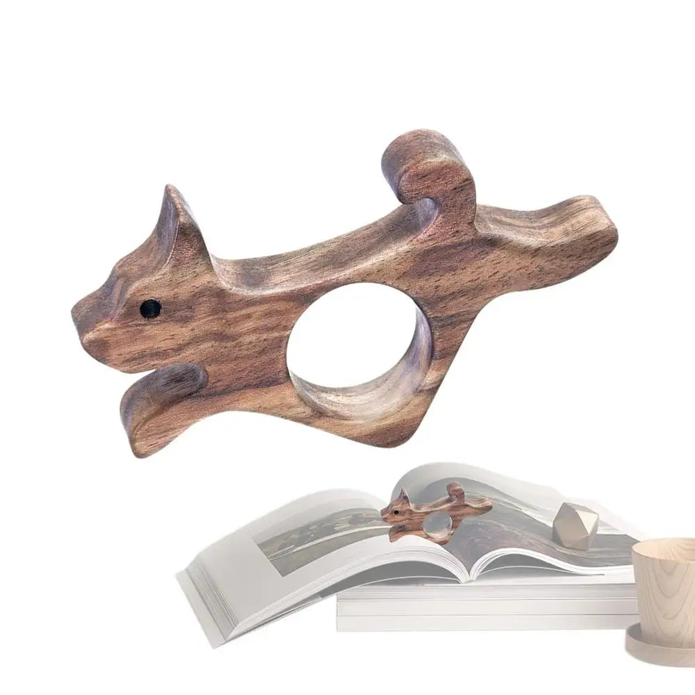 1pcs Wooden mini Cat Dog Reading Bookmarks Rings School Supplies Student Pages Guide Marking Sign Book Page Holder