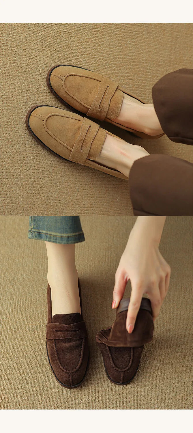 Shoes for Women 2024 Summer Brown Casual Flats Ladies Shoe Fashion Suede Loafers Soft Sole Non-Slip Feminino Zapatos Mujer - Belvar
