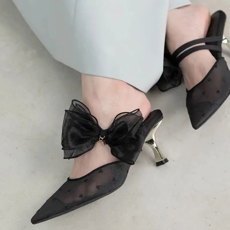 Ladies Shoes 2025 New Summer Closed Toe Women's Slippers Fashion Outdoor Best Seller Dress Hot Sale Mesh Elegant High Heels - Belvar