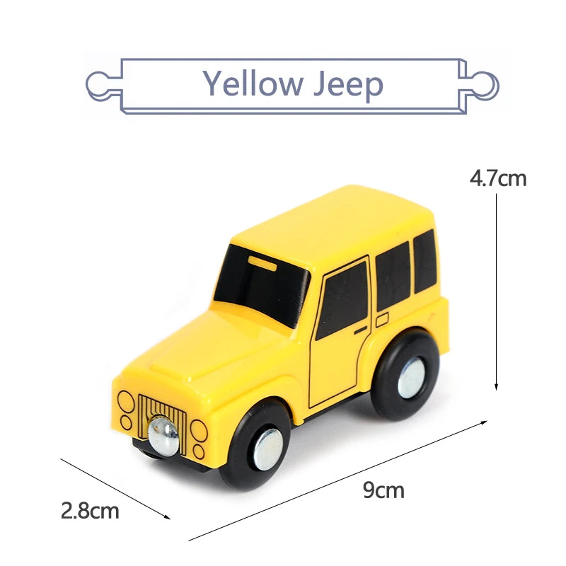 Variety Of Optional Track Magnetic Cars Multi-Purpose Vehicles Compatible Brand Wooden Scene Track Car Toys Children's Gifts W09