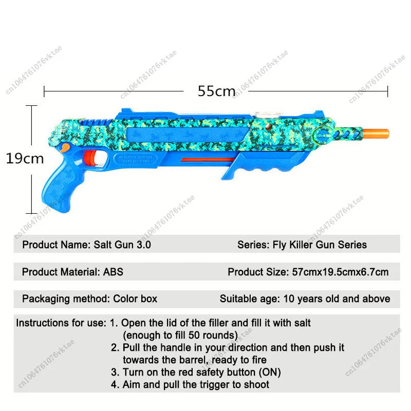 The New 3.0 Fly Killing Gun Can Be Equipped With Laser Aiming, Manual Salt Gun, Children's Toy, Adult Toy Mosquito Killing Gun