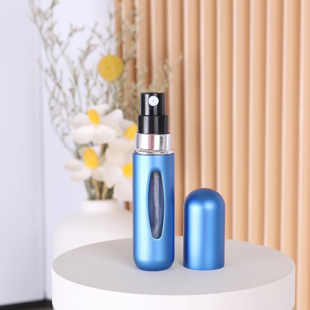 1pc Trial Size 5ml Aluminum Perfume Bottle Bottom Easy Pump Refill Perfume Spray Bottle Mini Lightweight Travel Essential