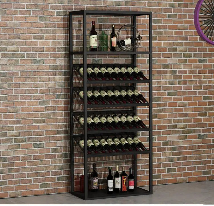 Kitchen Industrial Bar Cabinet Houses Wedding Iron Stackable Handmade Design Display Wine Rack Column Armadietto Cube Furniture