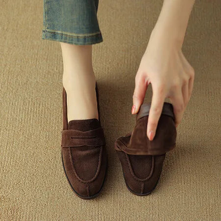 Shoes for Women 2024 Summer Brown Casual Flats Ladies Shoe Fashion Suede Loafers Soft Sole Non-Slip Feminino Zapatos Mujer - Belvar