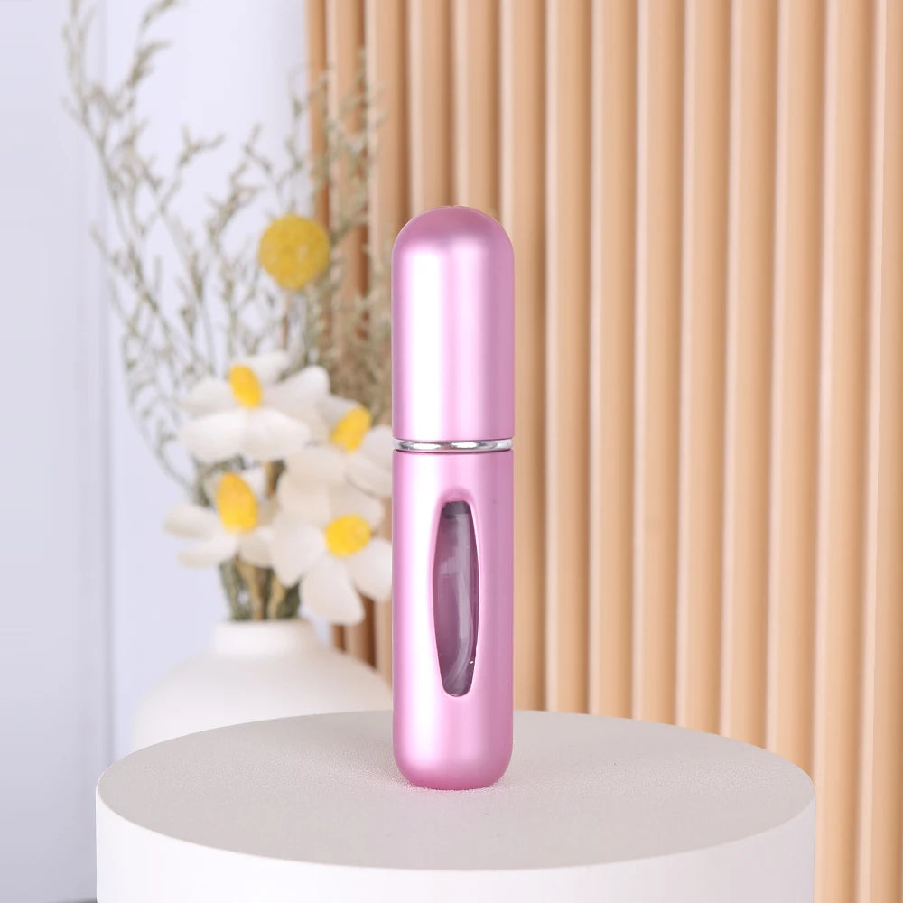 1pc Trial Size 5ml Aluminum Perfume Bottle Bottom Easy Pump Refill Perfume Spray Bottle Mini Lightweight Travel Essential
