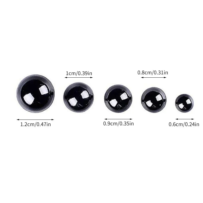 Toys Accessories Plastic Eyes Art Eyes Black Bean Eyes All Black Screw Eyes Plush Doll DIY 100 Eyes