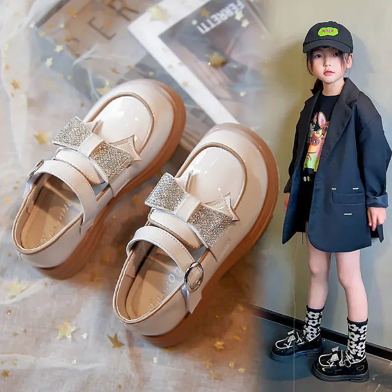 Kids Casual Shoes Children‘s Leather Shoes for Toddlers Girls Party Flats Kids Loafers Bowtie Shoes for Kids Girls Lolita Shoes - Belvar
