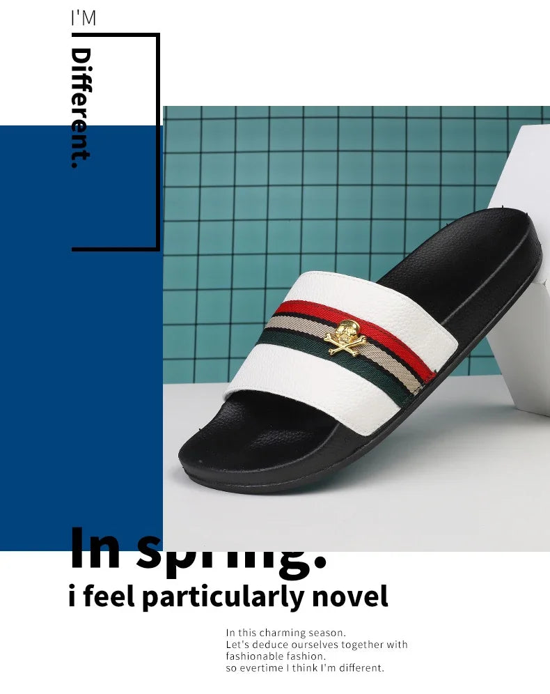Fashion Brand Slippers for Men Ultra Soft Slides Non-slip Wear-resistant Sandals Men Casual Summer Indoor Outdoor Slippers - Belvar