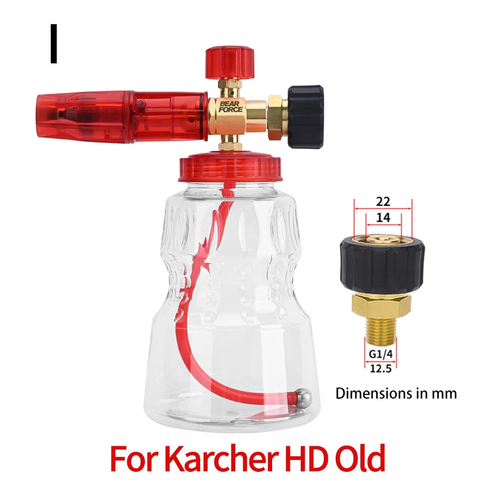 Pressure Washer Brass Snow Foam Lance Foam Nozzle Car Wash Foam Maker for Karcher Elitech Bort AR Bosch Michelin Pressure Washer