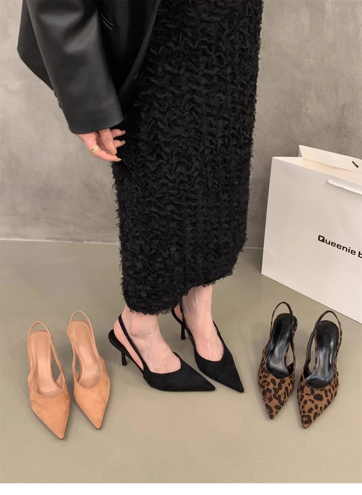 Women High Heels 2025 Summer New Fashion Pointed Toed Pumps Female Stiletto Slingback Shallow Weddings Bridal Shoes Zapatos - Belvar