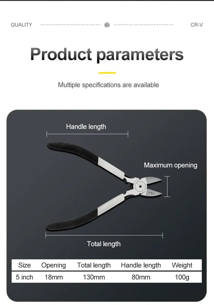 Professional cutting pliers Electronic pliers Diagonal pliers Side cutters Cable burr pliers DIY jewelry pliers Repair hand tool