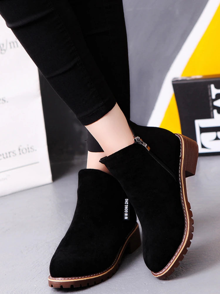 Shoes Women 2022 Fashion Thick Sole Ankle Boots Comfortable Plus Size Snow Boots for Women Female Platform Boots Botas De Mujer - Belvar