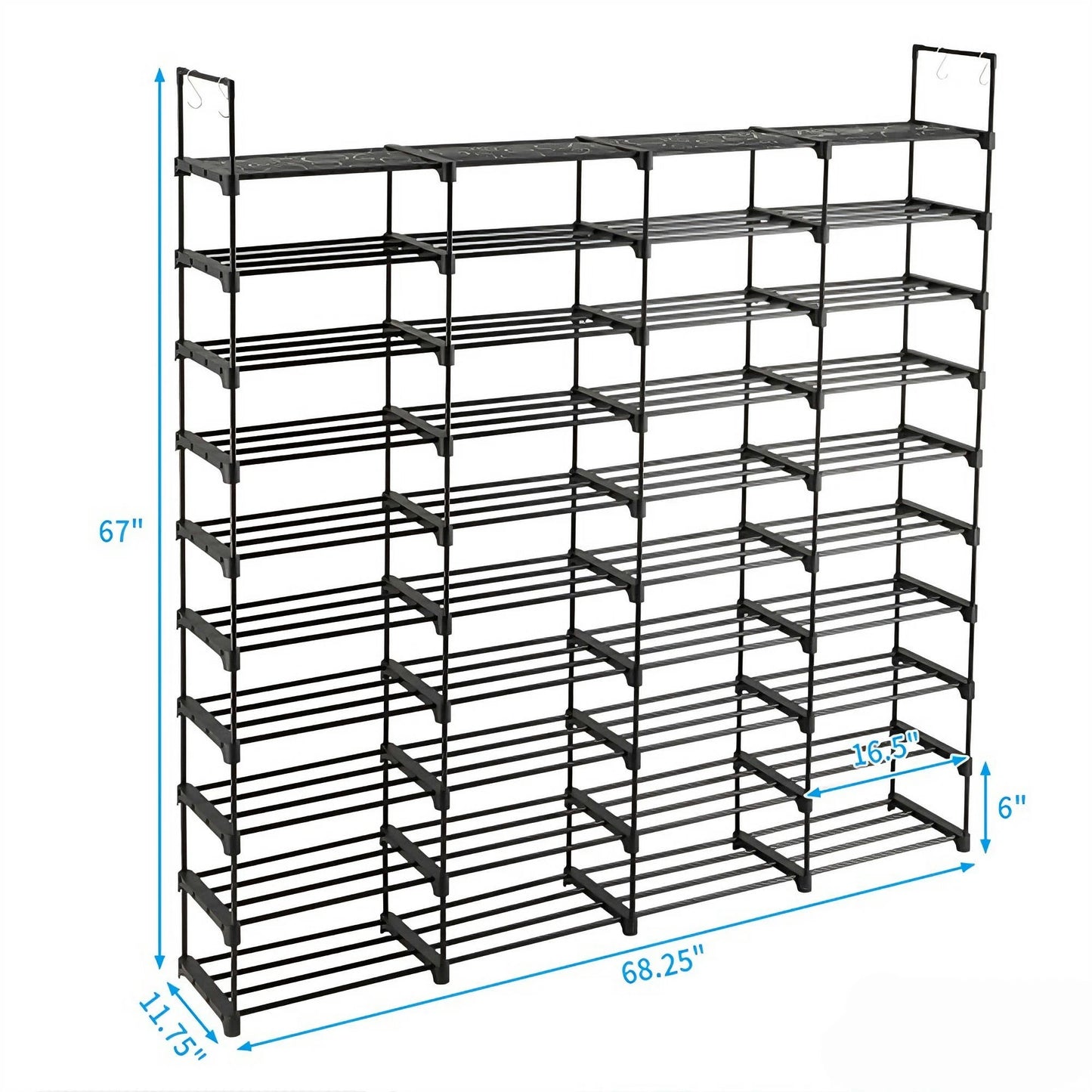 10 Tiers Shoe Rack Organizer for 72 Pairs Space Saving Shoe Storage Shelf for Entryway Closet Bedroom Hallway
