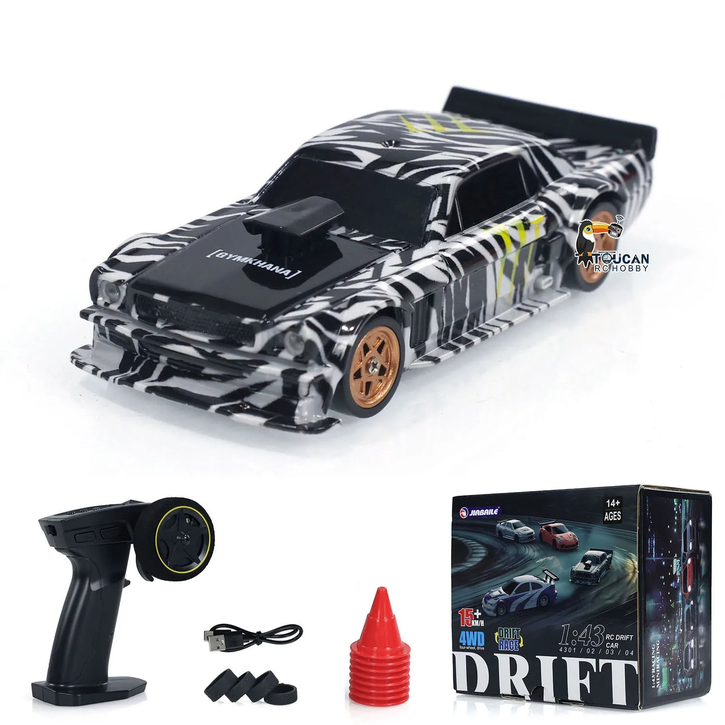 1/43 RC Ready To Go Race Car Remote Control Drift Car 4WD Mini Toy With LED Headlights For Children Gift
