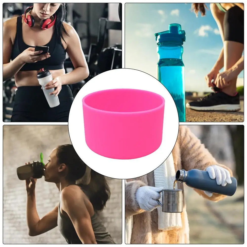 Water Bottle Silicone Boot Cover Silicone Water Bottle Boot Anti-Slip Bottom Cover Bottle Tumbler Boot Water Bottle Accessories
