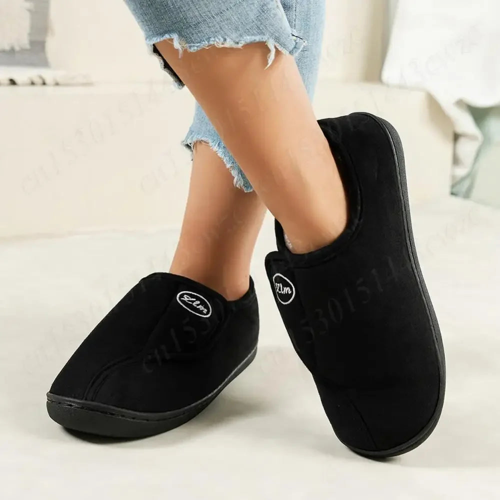 House Shoes for Men Suede Leather Slippers Non-Slip Slip-on Shoes Comfy Warm Plush Indoor/Outdoor for Diabetic Swollen Feet - Belvar
