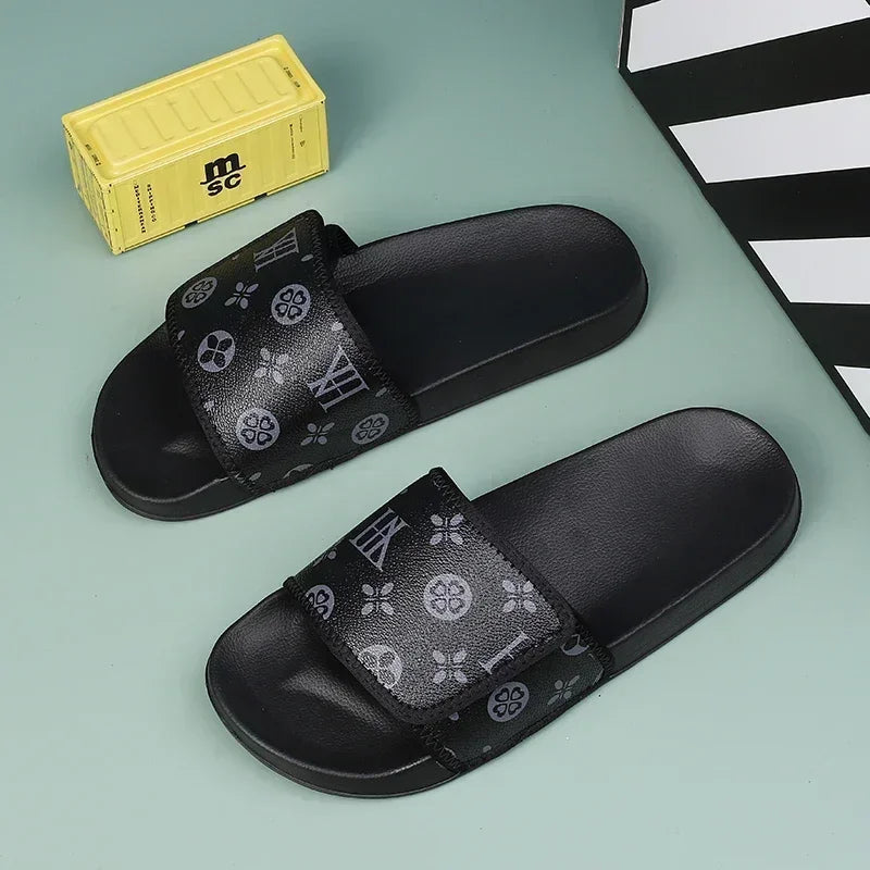 Slides Shoes for Men 2024 Slippers House Man Comfortable Men's Sandal Living Room Slippers Walk Around Home Flip Flop Slipper - Belvar