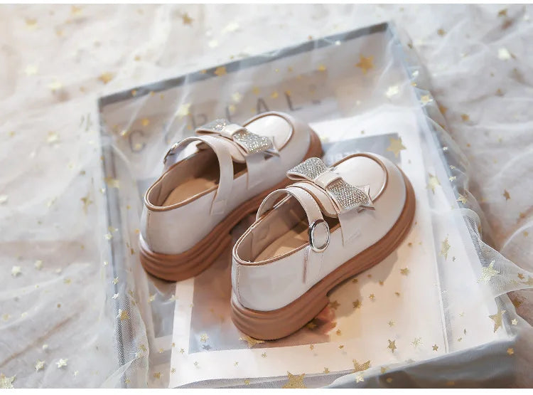Kids Casual Shoes Children‘s Leather Shoes for Toddlers Girls Party Flats Kids Loafers Bowtie Shoes for Kids Girls Lolita Shoes - Belvar