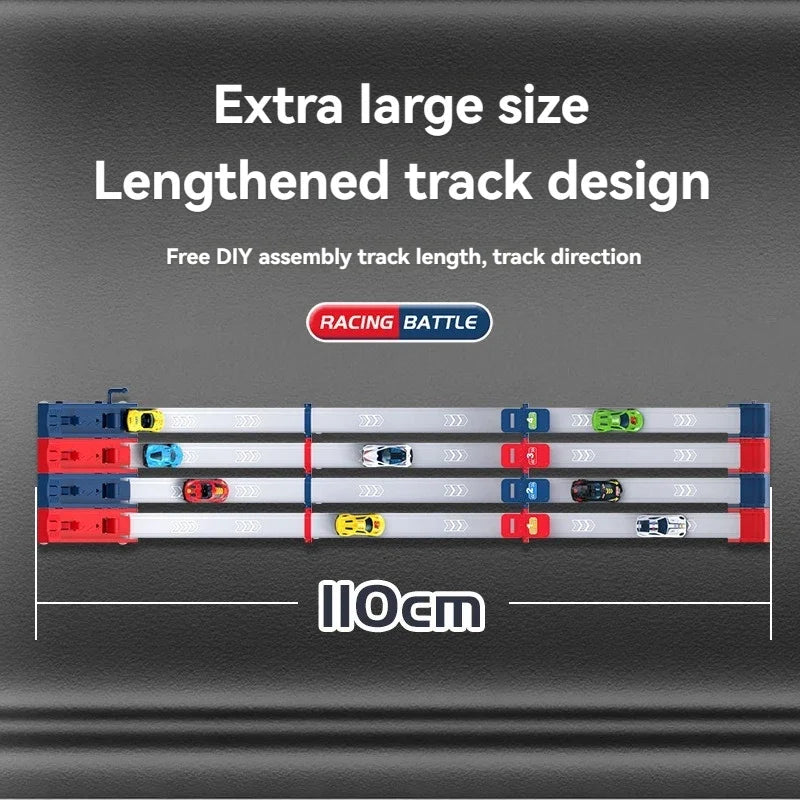 Rail Car Track with Racing Track Racing Set Toy Vehicle Alloy Car Kids Catapult Car Competitive Play Game for Children Gift DIY