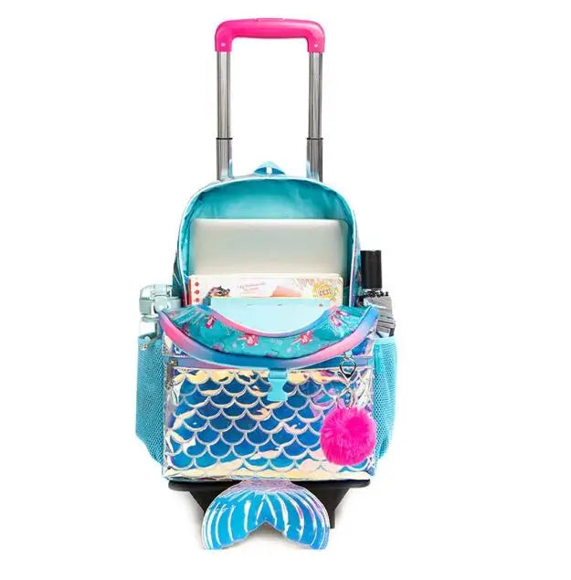 School Wheeled backpack Bag School bag with wheels Trolley Satchel bag Kids School Rolling backpack for girls School Trolley Bag