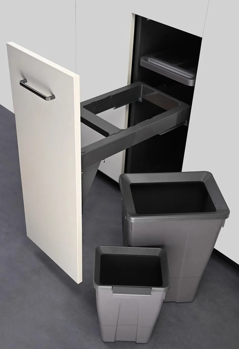 Kitchen Cabinet Embedded Trash Can Large Capacity Hidden Trash Can Classified Garbage Bin with Lid Kitchens Food Waste Disposal