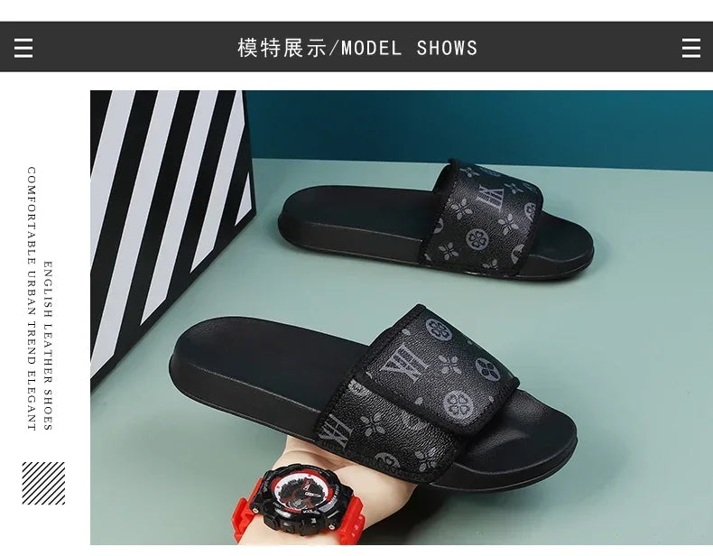 Slides Shoes for Men 2024 Slippers House Man Comfortable Men's Sandal Living Room Slippers Walk Around Home Flip Flop Slipper - Belvar