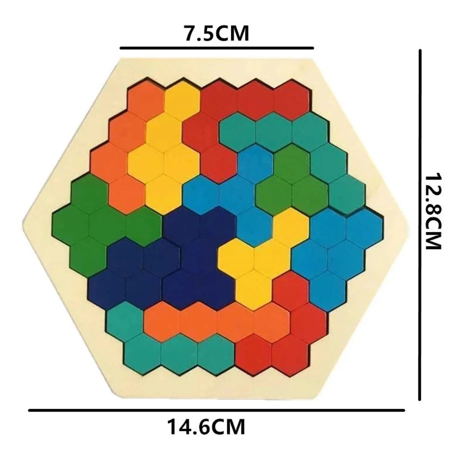 Wooden Tangram Jigsaw DIY Puzzle Kids Learning Educational Toys for Children Thinking Training Wood Toy Puzzles Montessori Games
