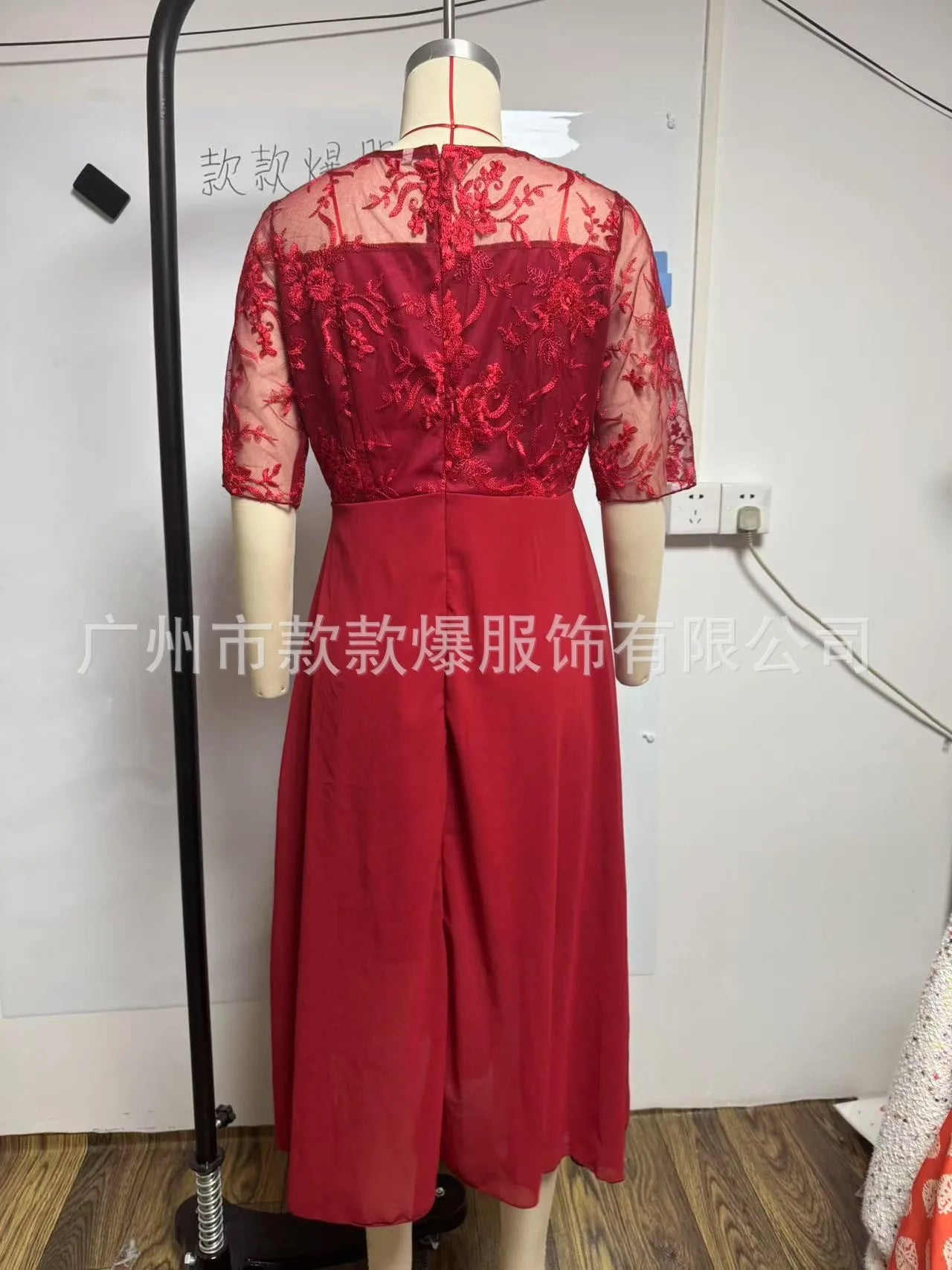 Womens Dresses Romantic Simple Dress With Chiffon Patchwork Lace Hollow Out Long Dress Bridesmaid Evening Dress Women's Wear