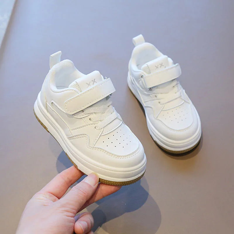Children's White Shoes Spring and Autumn Kid's Sports Shoes Anti slip Lightweight Boys Board Shoes Soft Sole Baby Casual Shoes - Belvar