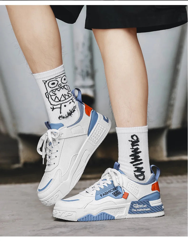 2025 Summer Fashionable Board Shoes Casual Sports Youth Thick Soled Walking Fashion Shoes Height Increasing Men's White Shoes - Belvar