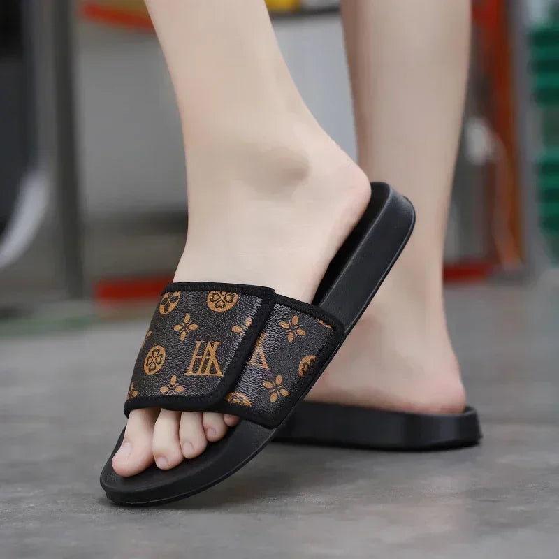 Slides Shoes for Men 2024 Slippers House Man Comfortable Men's Sandal Living Room Slippers Walk Around Home Flip Flop Slipper - Belvar