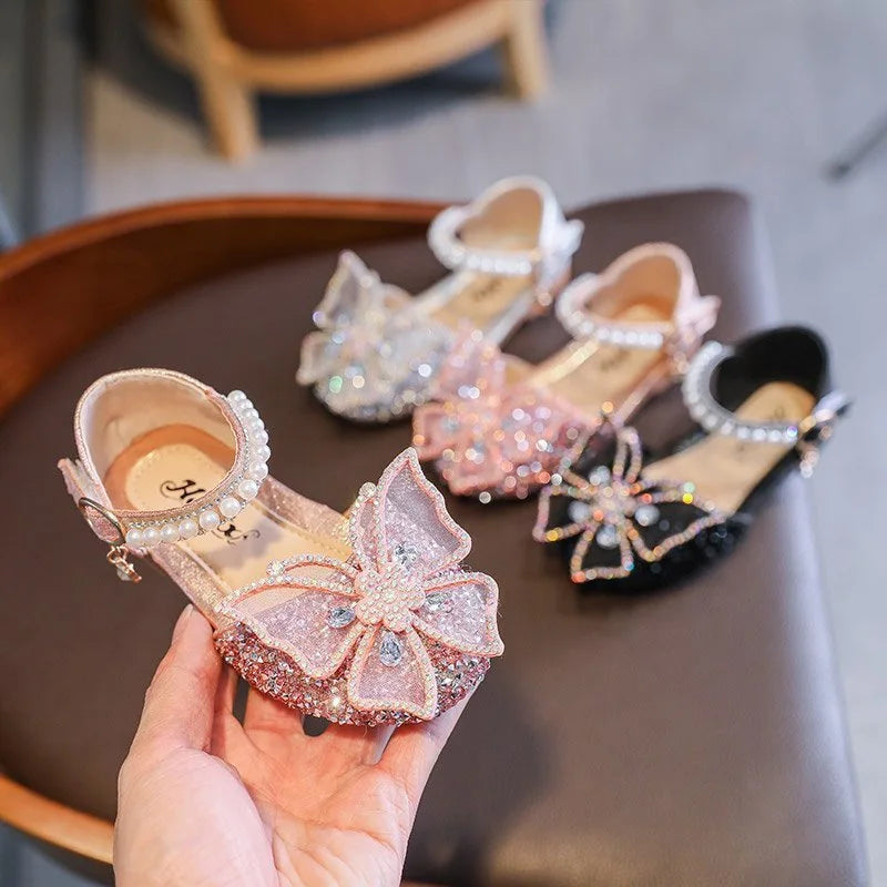 Toddler Girls Dress Shoes for Girls Princess Shoes Low Heels Toddler Soft Sole Glitter Shoes for Wedding Party