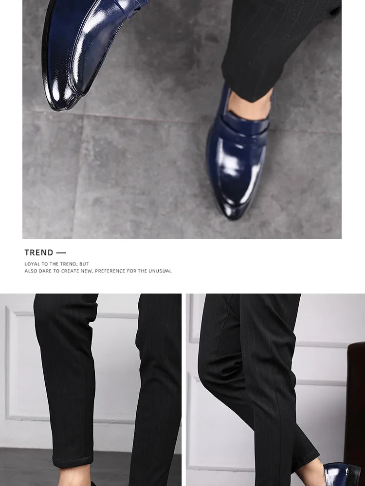 Men's Shoes Loafers Dress Man British Casual Single Leather Small Square Toe Mens Genuine Shoe Formal Black Elegant Good Quality - Belvar