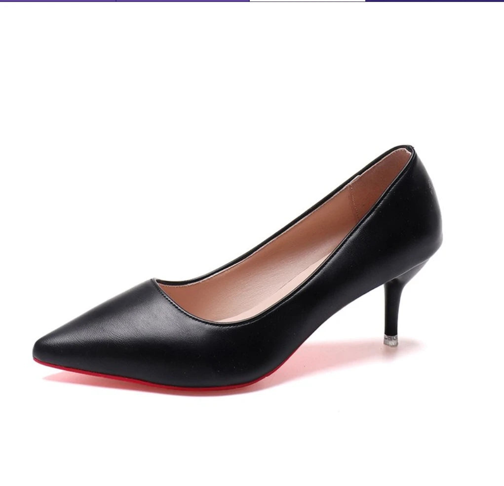 Sexy Red Bottom Women High Heels Classic Ladies Pumps Autumn Leather Dress Heel Shoes for Women Banquet Wedding High Heels - Belvar
