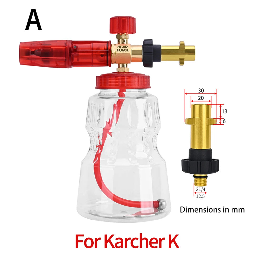 Pressure Washer Brass Snow Foam Lance Foam Nozzle Car Wash Foam Maker for Karcher Elitech Bort AR Bosch Michelin Pressure Washer
