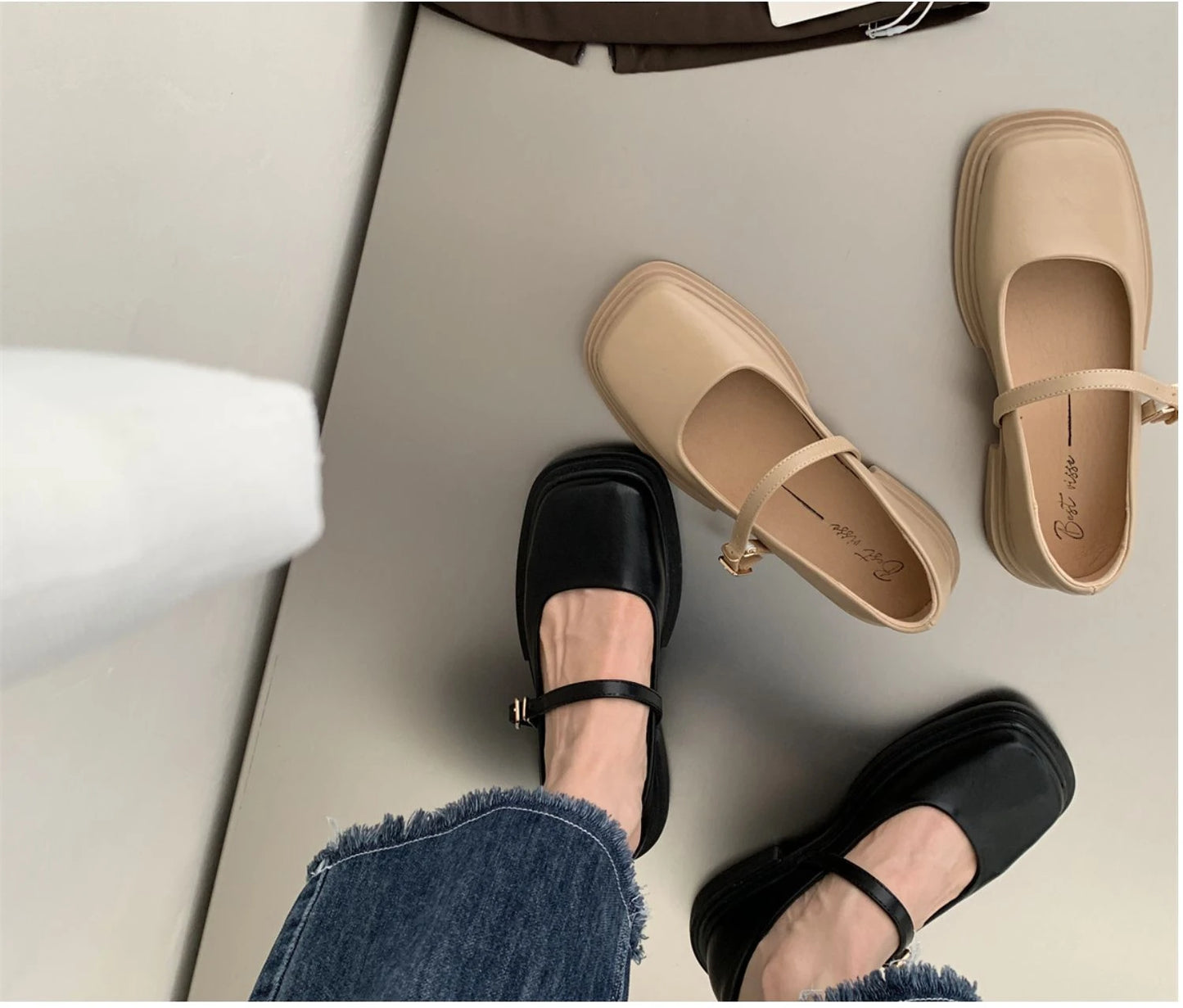 Korean Shoes Female Footwear Square Toe British Style Oxfords Women's 2025 Dress Comfortable Preppy Leather Retro Summer New Med - Belvar