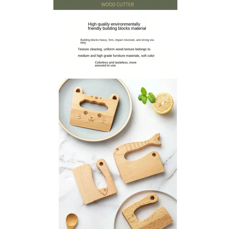 Wooden Kids Knife Cooking Toys Simulation Knives Cutting Fruit Vegetable Children Kitchen Pretend Play Toy Montessori Education