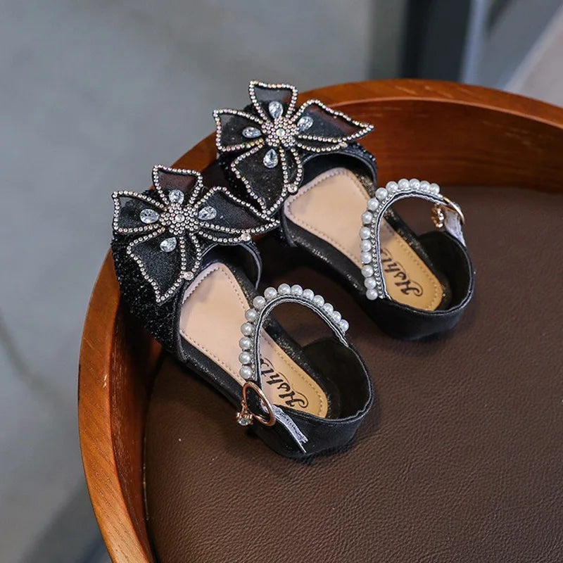 Toddler Girls Dress Shoes for Girls Princess Shoes Low Heels Toddler Soft Sole Glitter Shoes for Wedding Party