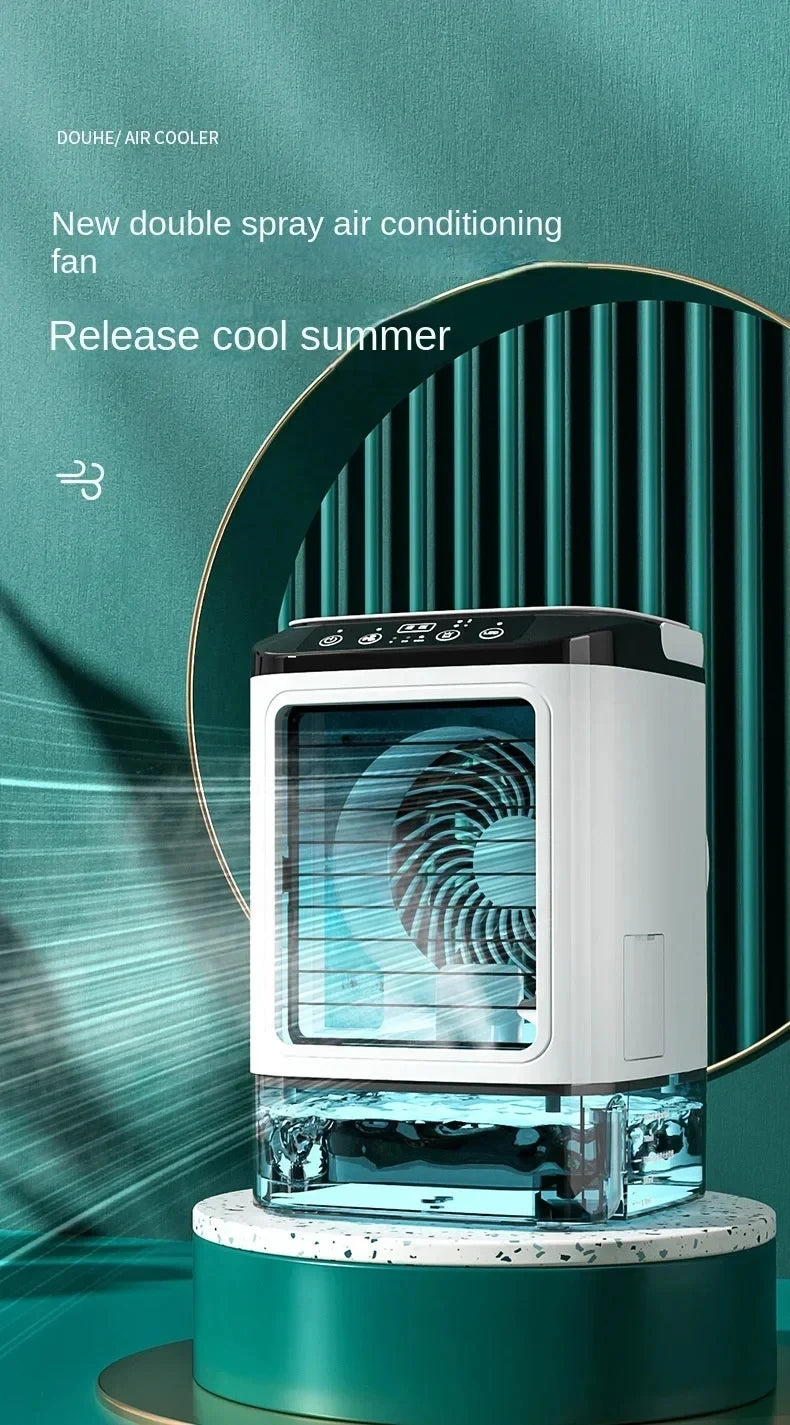 USB desktop fan mini water cooling fan small air conditioning office dormitory spray humidification fan cooler large water tank