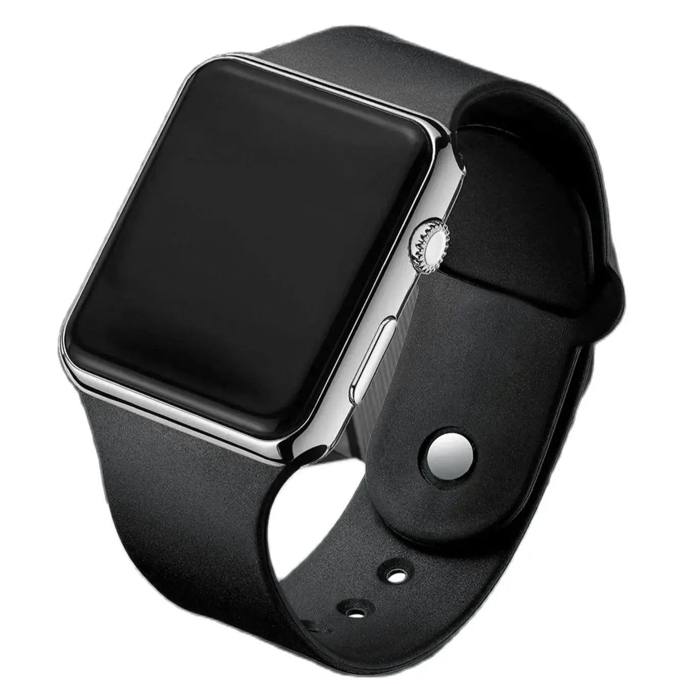 2 stylish simple rectangular silicone men's electronic watch travel all birthday gifts