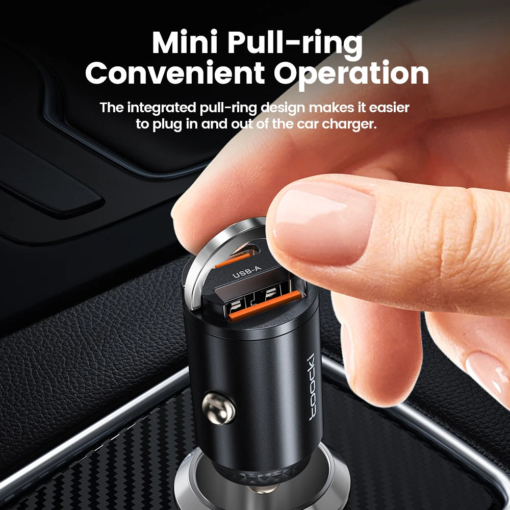 Toocki 45W Car Charger Fast Charging PPS 33W USB Type C Fast Charging For iPhone 15 14 13 12 Pro Huawei Samsung S23 Xiaomi 13 12