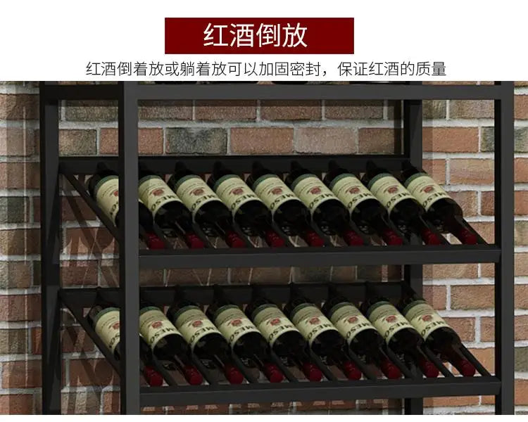 Kitchen Industrial Bar Cabinet Houses Wedding Iron Stackable Handmade Design Display Wine Rack Column Armadietto Cube Furniture