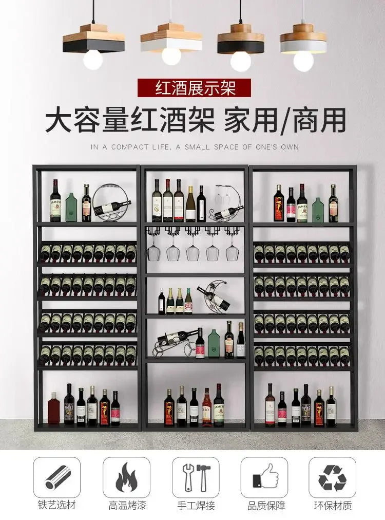 Kitchen Industrial Bar Cabinet Houses Wedding Iron Stackable Handmade Design Display Wine Rack Column Armadietto Cube Furniture